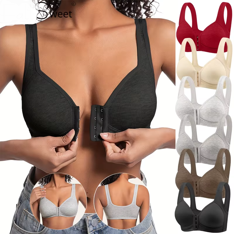 Soutien-Gorge Femme Push-Up Seamless Sans Armature – Fermeture Frontale & Maintien Confortable