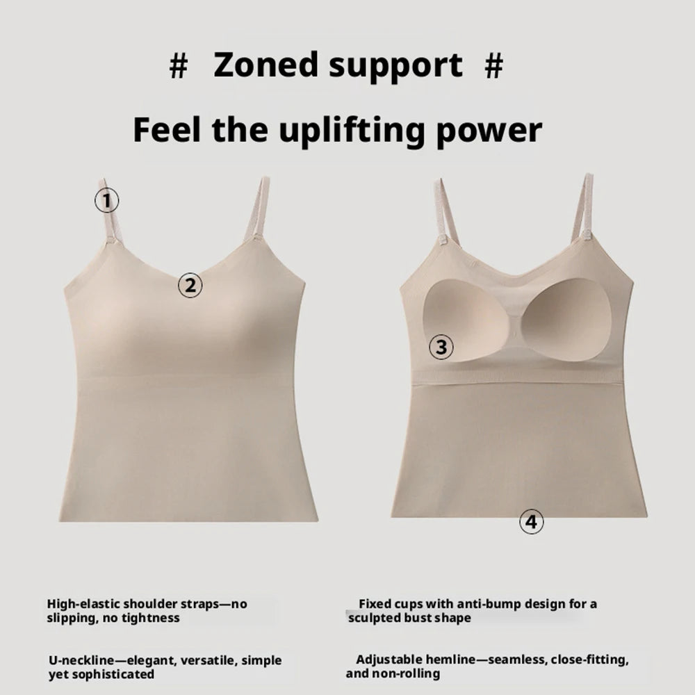 Débardeur Femme Col V avec Brassière Intégrée – Élégant, Confortable & Tendance