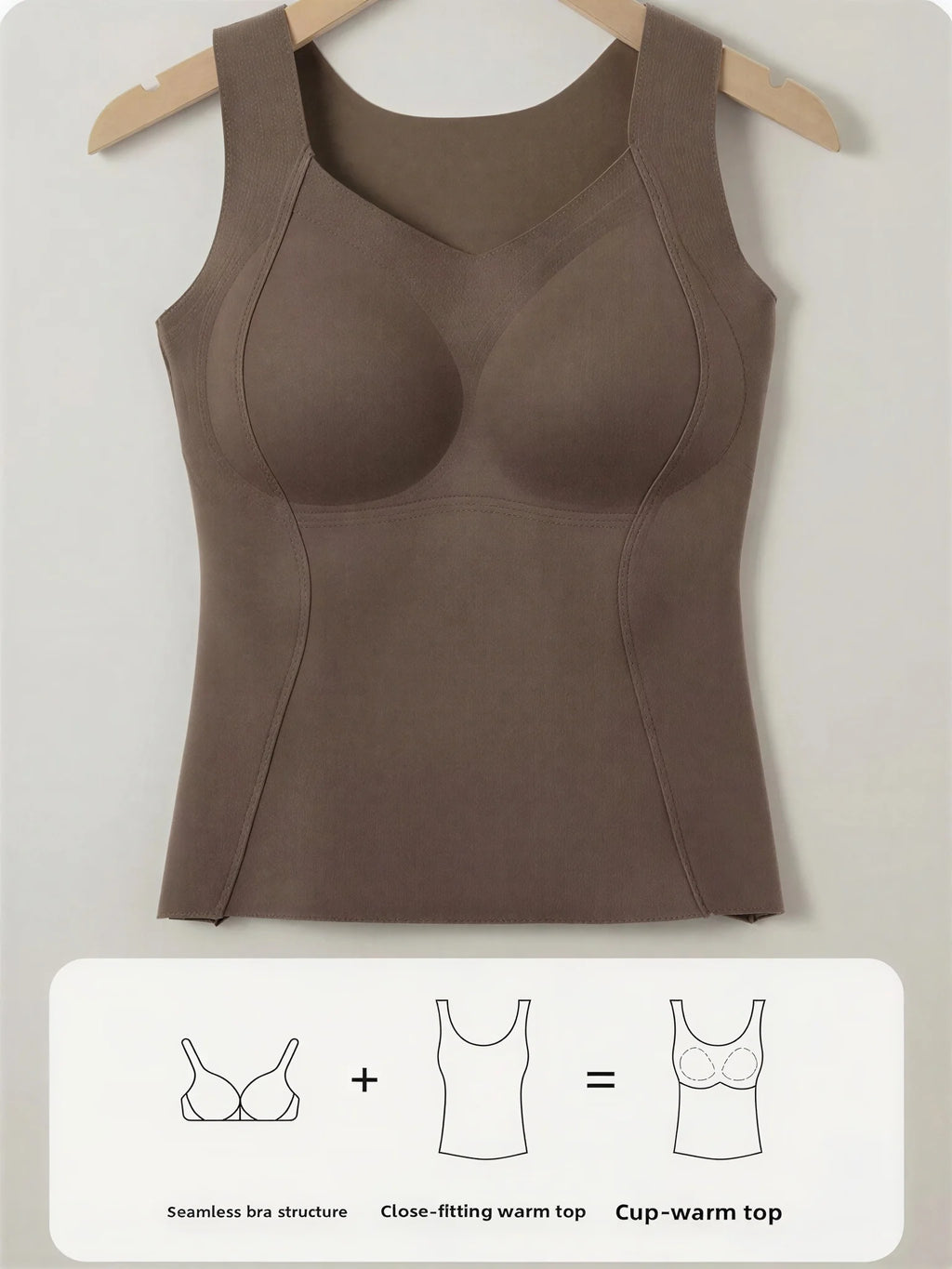 Débardeur Thermique Femme – Brassière Intégrée, Doux et Chaud