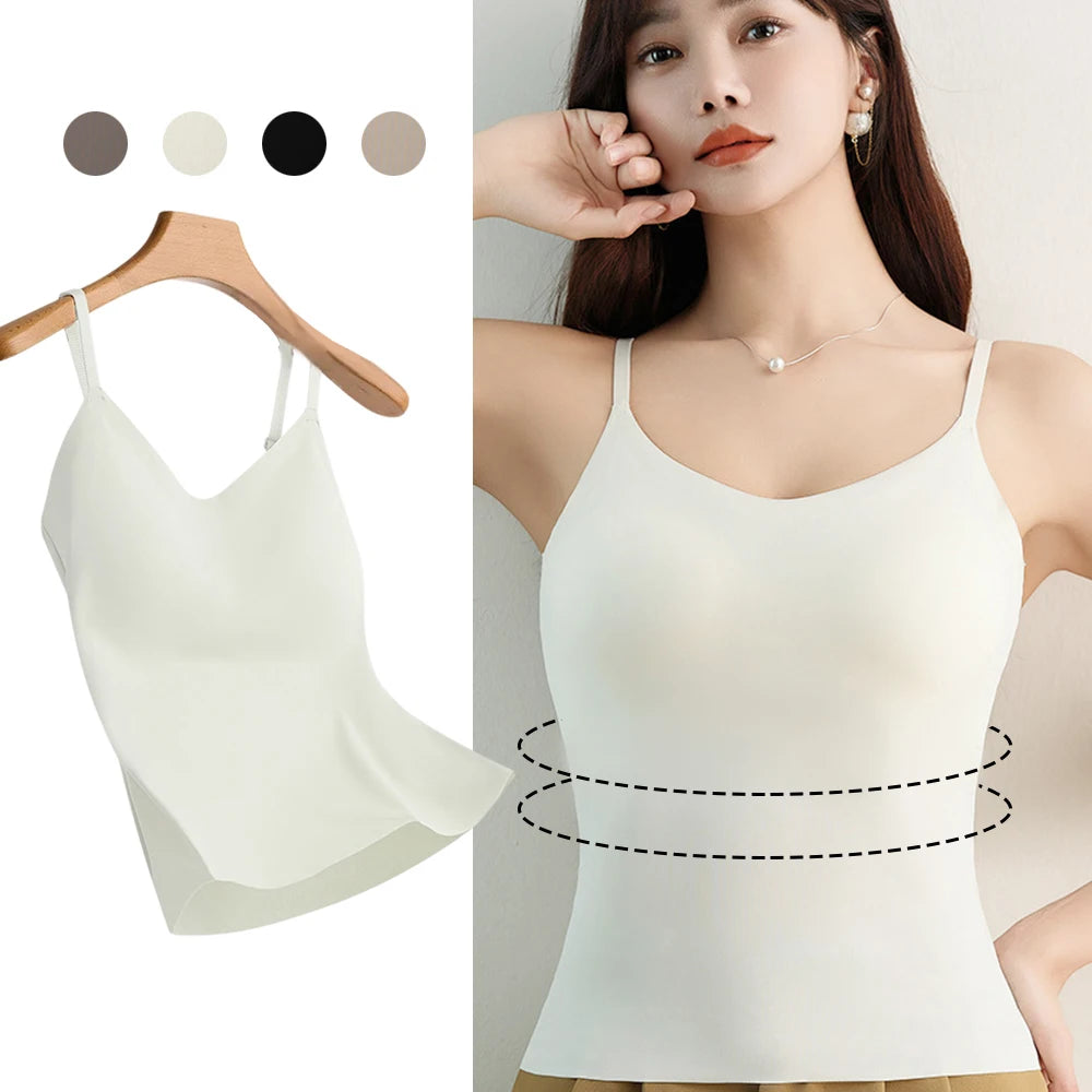 Débardeur Femme Col V avec Brassière Intégrée – Élégant, Confortable & Tendance