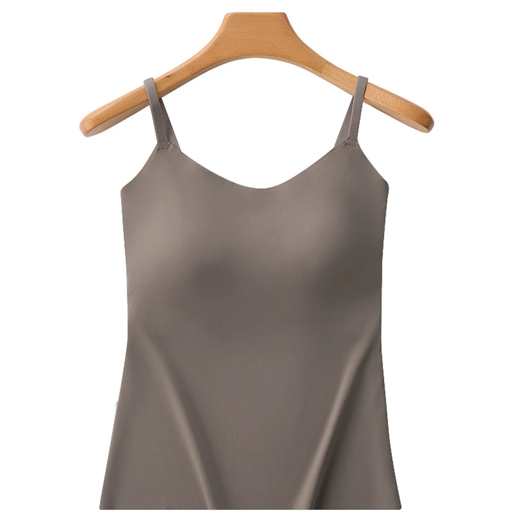 Débardeur Femme Col V avec Brassière Intégrée – Élégant, Confortable & Tendance
