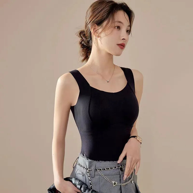 Débardeur Thermique Femme – Brassière Intégrée, Doux et Chaud